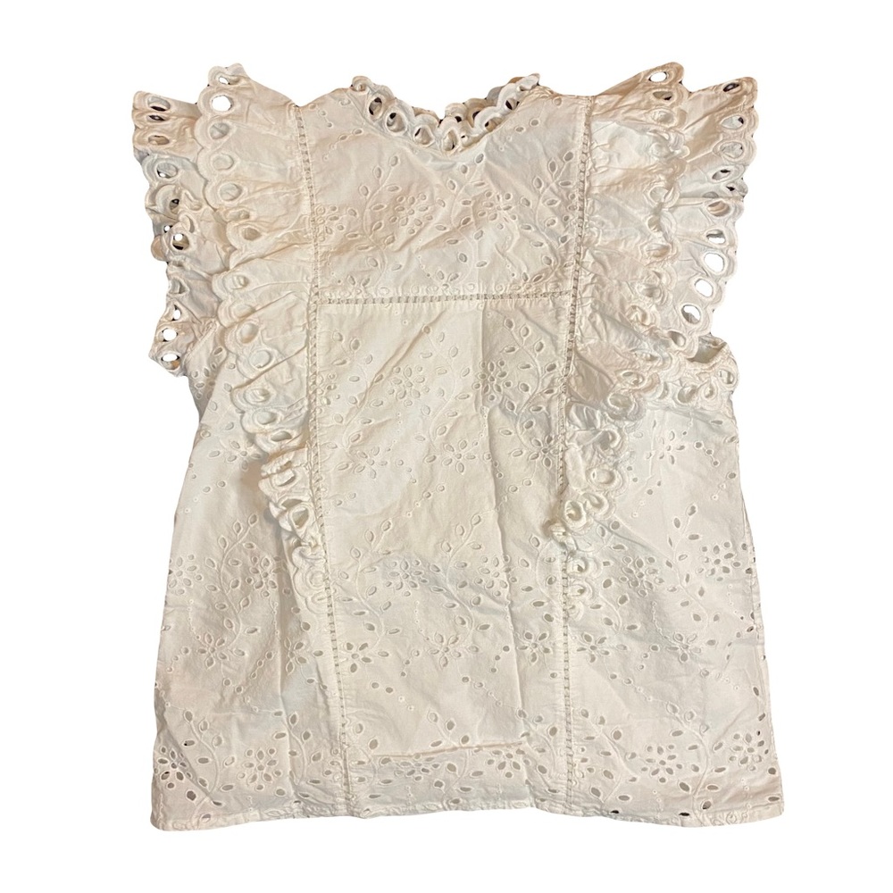 Express Eyelet Lace Cream Tank Top